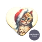 Preview: Geldgeschenk Holz - Herz mit Katze Weihnachten bedruckt